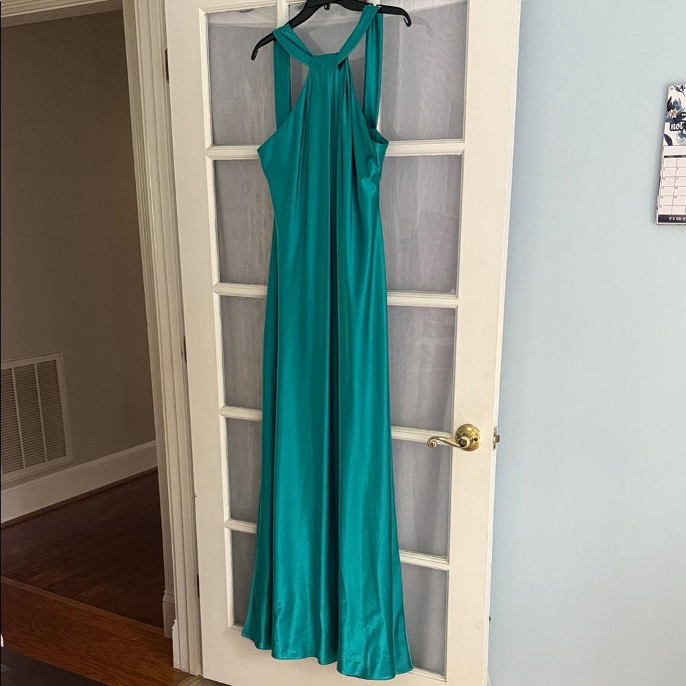Calvin Klein Turquoise Halter Gown